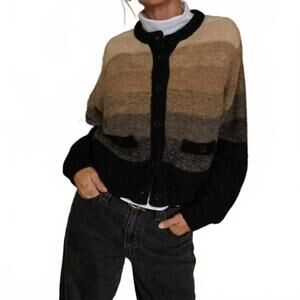 NEW NATION LTD tessa ombre cardigan in machiatto ombre